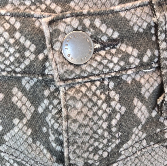 Adrianna Goldschmied Womens Midi Pencil Skirt Sz 25R Black-Gray Snake Print - Picture 5 of 15